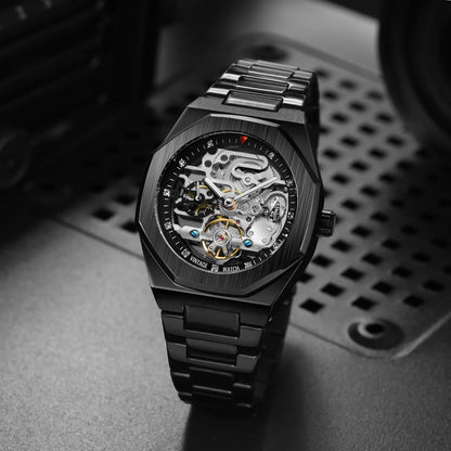 Fashion Watch Skeleton Stainless Steel Mechanical Automatic Watches for Mens Watches Luxury